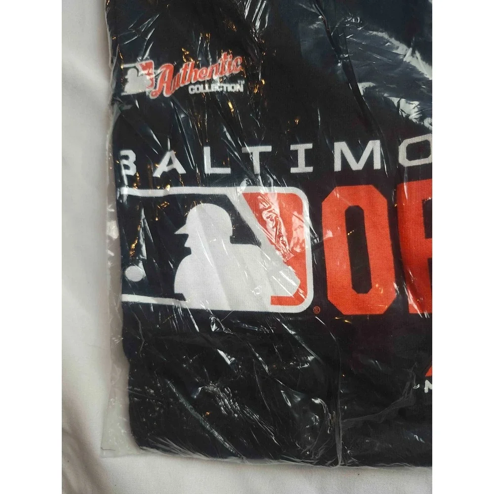 Majestic Triple Peak Baltimore Orioles T-Shirt Mens Large Black Short Sleeve NWT
